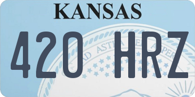 KS license plate 420HRZ