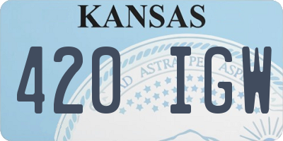 KS license plate 420IGW