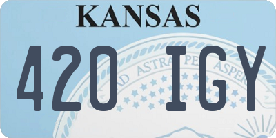 KS license plate 420IGY