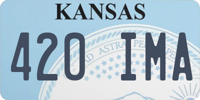 KS license plate 420IMA