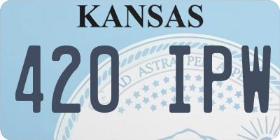 KS license plate 420IPW