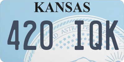 KS license plate 420IQK