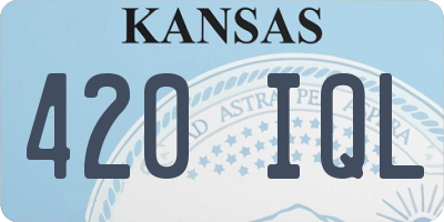 KS license plate 420IQL