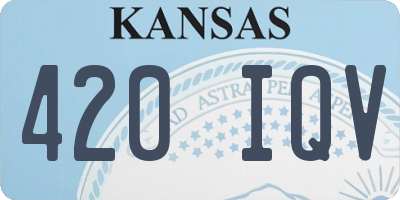 KS license plate 420IQV