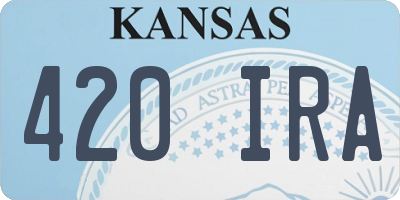 KS license plate 420IRA