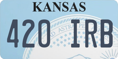 KS license plate 420IRB