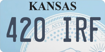 KS license plate 420IRF