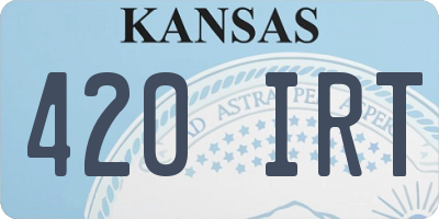 KS license plate 420IRT