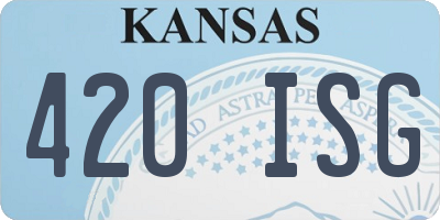 KS license plate 420ISG