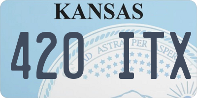 KS license plate 420ITX