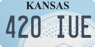 KS license plate 420IUE