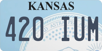 KS license plate 420IUM