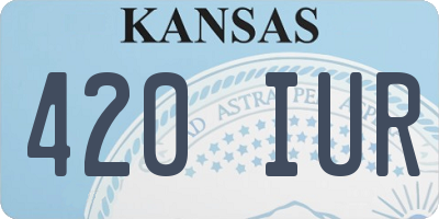KS license plate 420IUR
