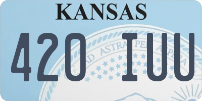 KS license plate 420IUU