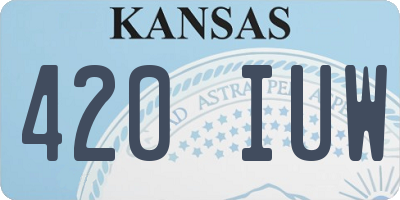 KS license plate 420IUW