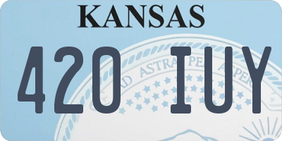 KS license plate 420IUY
