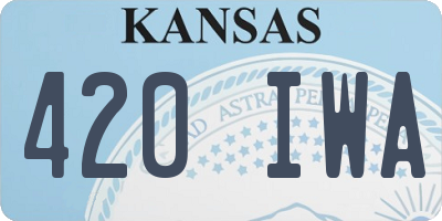 KS license plate 420IWA