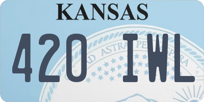 KS license plate 420IWL