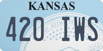 KS license plate 420IWS