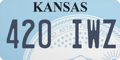 KS license plate 420IWZ