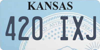 KS license plate 420IXJ