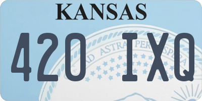 KS license plate 420IXQ