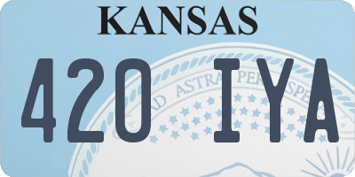 KS license plate 420IYA