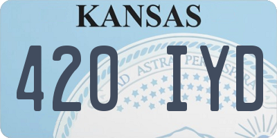 KS license plate 420IYD