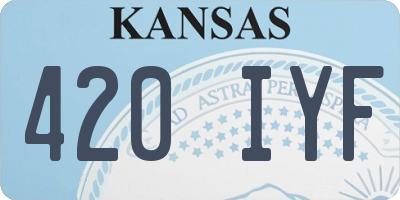 KS license plate 420IYF