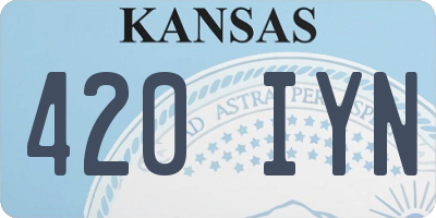 KS license plate 420IYN