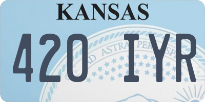 KS license plate 420IYR