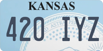 KS license plate 420IYZ