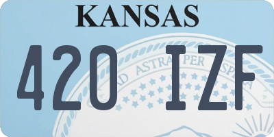 KS license plate 420IZF