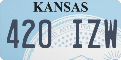 KS license plate 420IZW