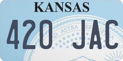KS license plate 420JAC