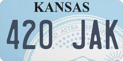 KS license plate 420JAK