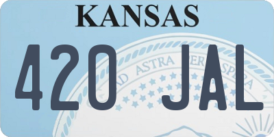 KS license plate 420JAL