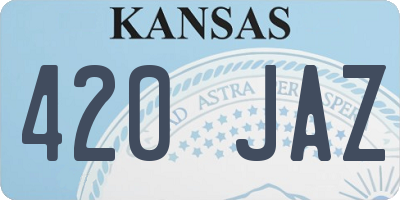KS license plate 420JAZ