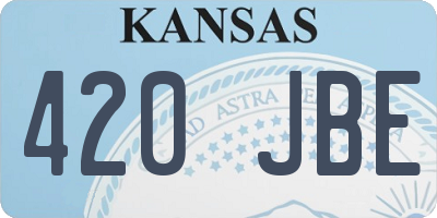 KS license plate 420JBE