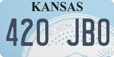 KS license plate 420JBO