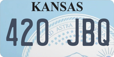 KS license plate 420JBQ