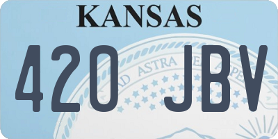 KS license plate 420JBV