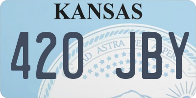 KS license plate 420JBY