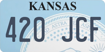 KS license plate 420JCF