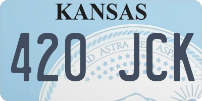 KS license plate 420JCK
