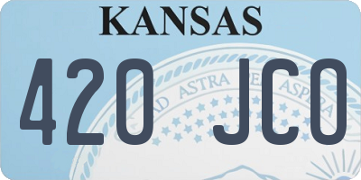 KS license plate 420JCO