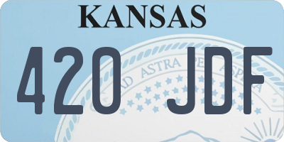 KS license plate 420JDF