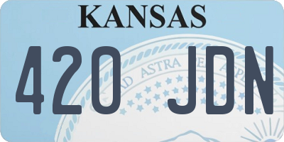 KS license plate 420JDN
