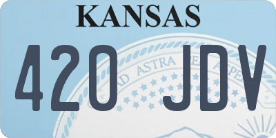 KS license plate 420JDV