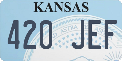 KS license plate 420JEF